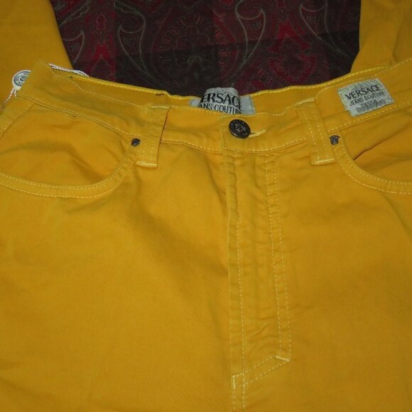 Versace Jeans Couture Straight Leg Cotton Jeans Pants 30 44 Italian US 8 - Picture 4 of 8